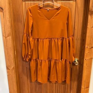Rust colored long sleeve dress size S